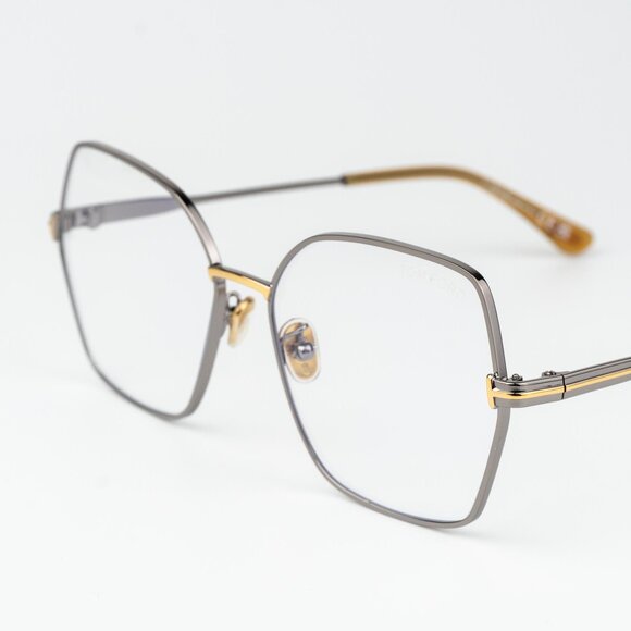 Tom Ford Woman Eyeglasses Ruthenium Blue Light Block Butterfly FT5876-B 014 - Picture 5 of 12